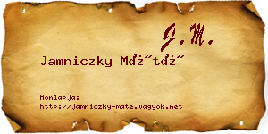 Jamniczky Máté névjegykártya